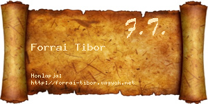 Forrai Tibor névjegykártya