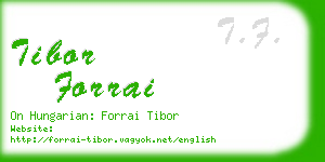 tibor forrai business card